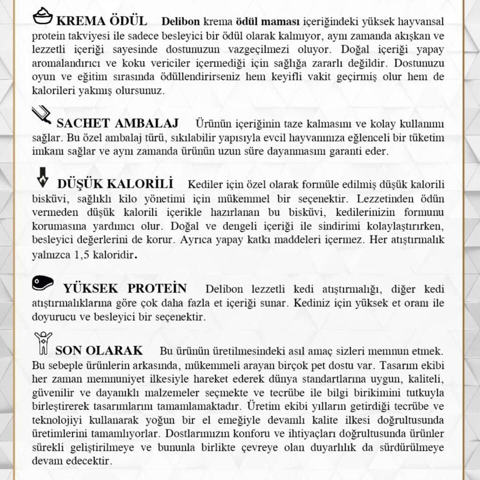 Kedi Ödül Maması - Creamy - Dana Ciğerli - 15 gr 5'li - Delibon