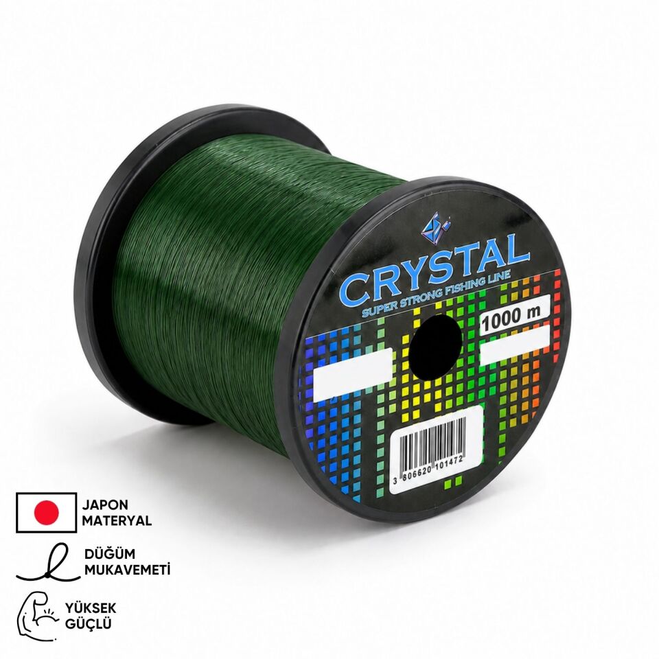 1000 MT Bobin Misina - Crystal - Yeşil - Ekstra Güçlü - 0,40 MM