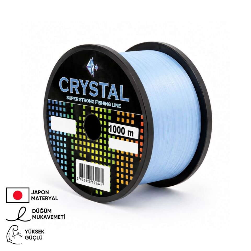 1000 MT Bobin Misina - Crystal - Mavi - Ekstra Güçlü - 0,20 MM