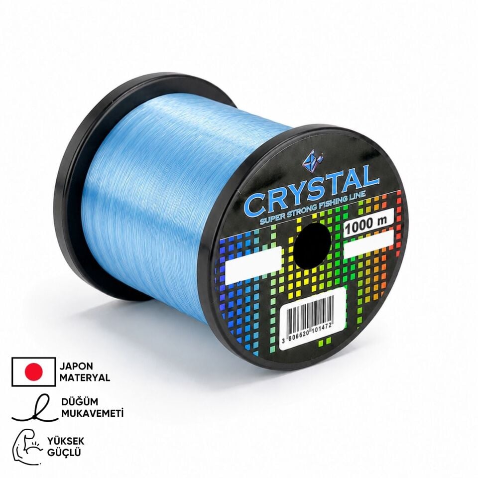 1000 MT Bobin Misina - Crystal - Mavi - Ekstra Güçlü - 0,40 MM