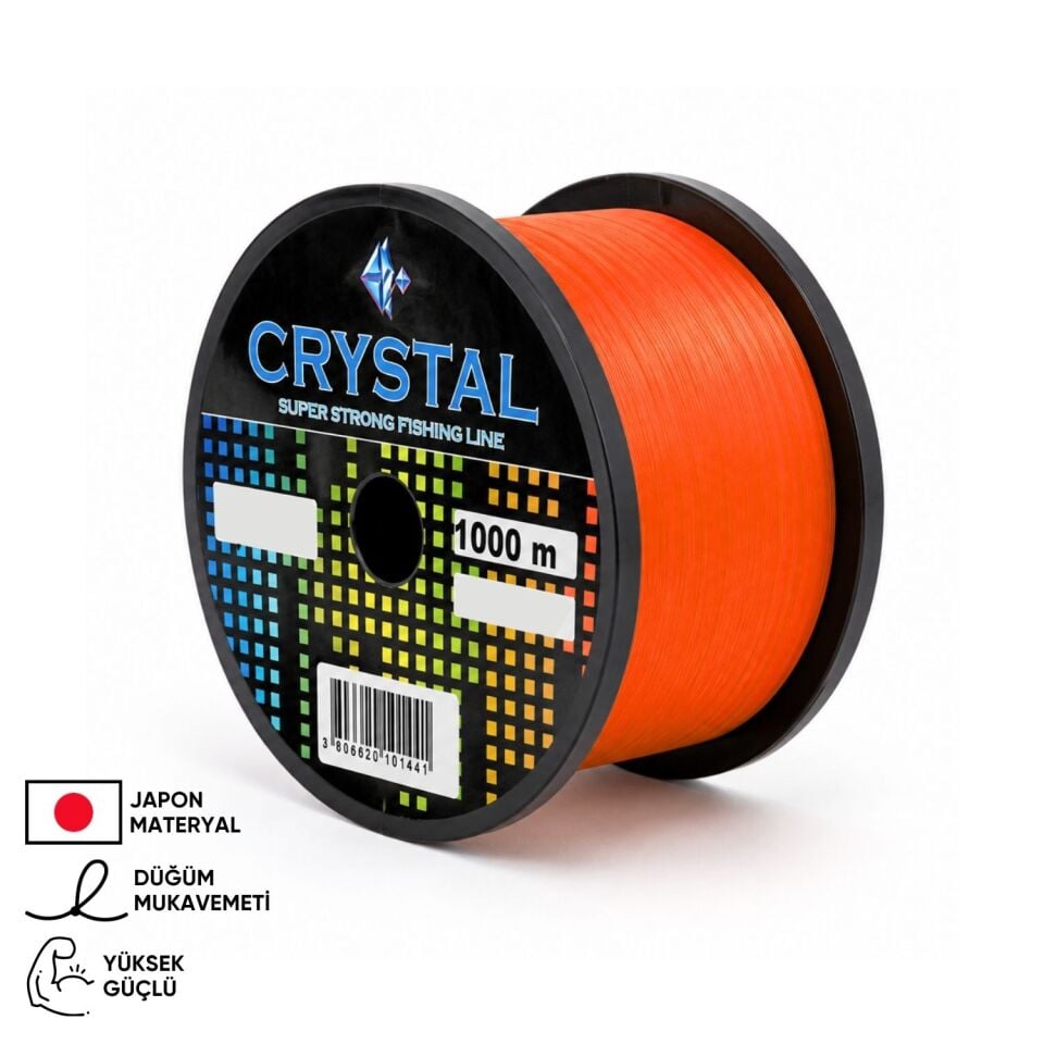 1000 MT Bobin Misina - Crystal - Turuncu - Ekstra Güçlü - 0,25 MM