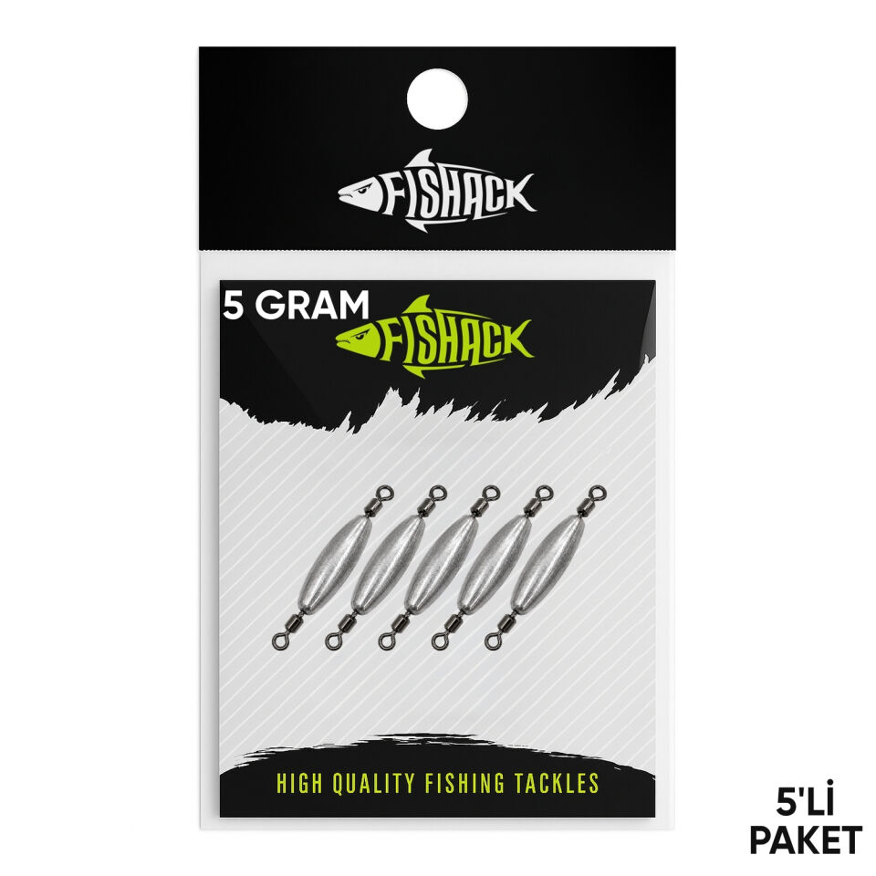 Çift Taraflı Fırdöndülü Kurşun - Fishack - 5 Gram (5'li)