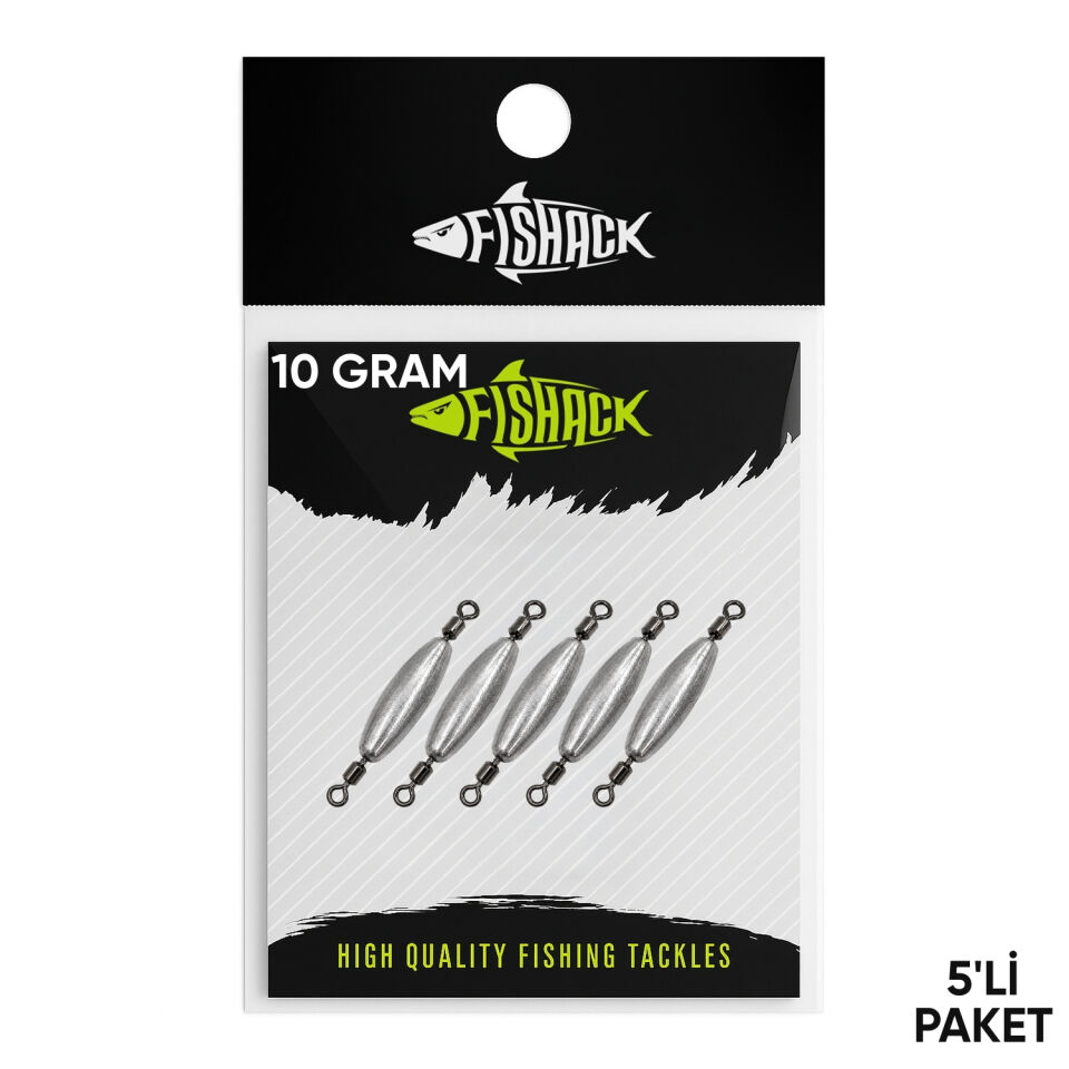 Çift Taraflı Fırdöndülü Kurşun - Fishack - 10 Gram (5'li)