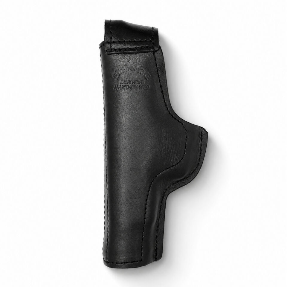 Savage Cırtlı Maşalı Napa Deri Tabanca Kılıfı Glock 19 - Siyah