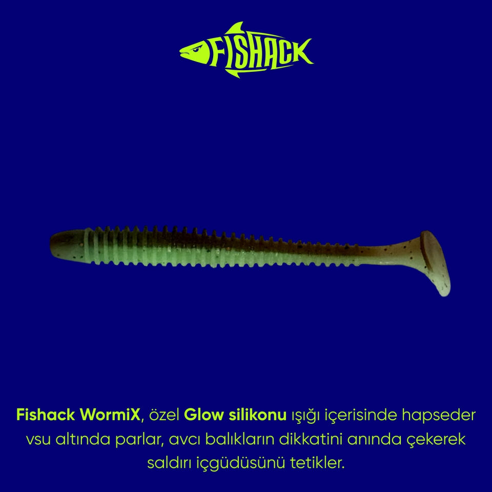 Silikon Kurt Yem - 4,2g 105mm - Turna/Levrek Silikonu - 10 Adet - Yeşil/Kahve