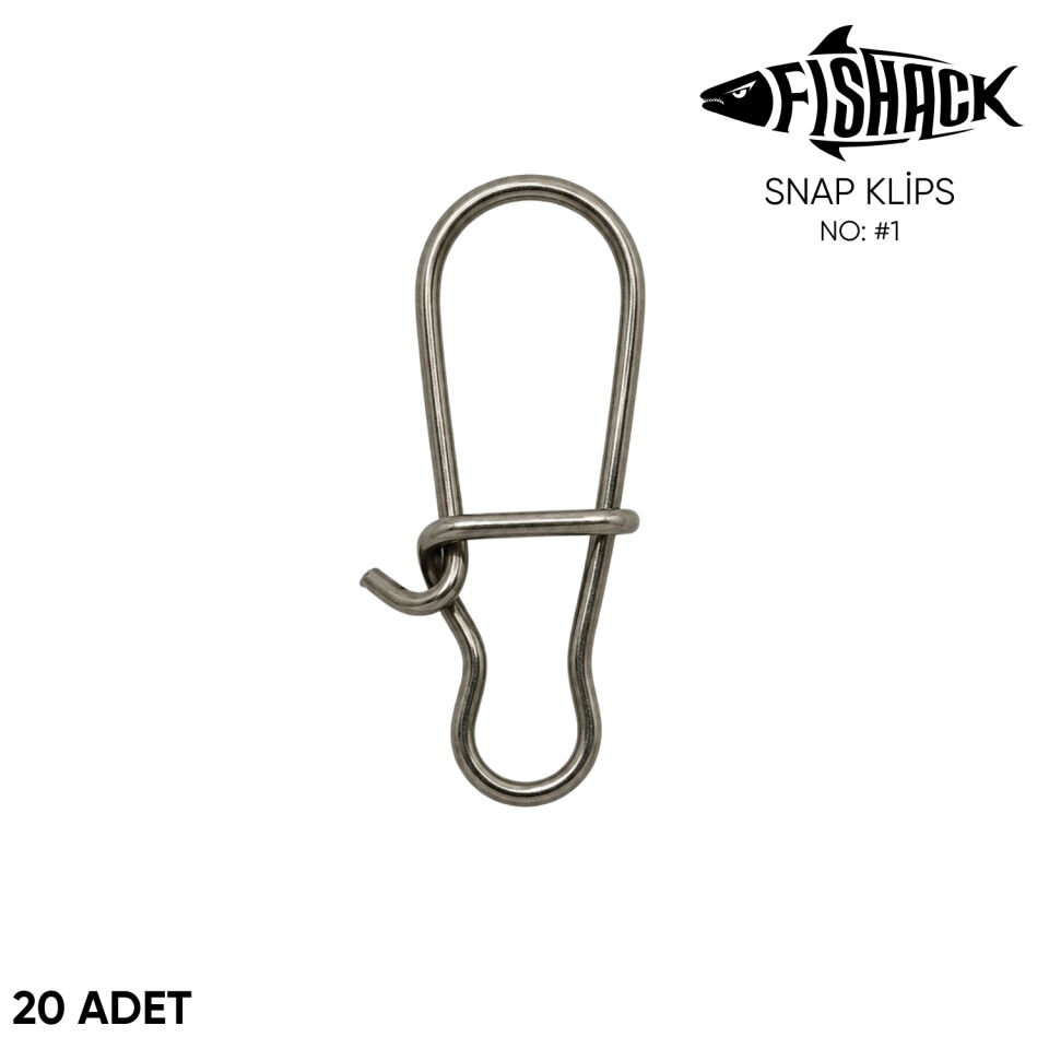 Snap Klips - Fishack - Paslanmaz Çelik - 20 Adet - No: #1