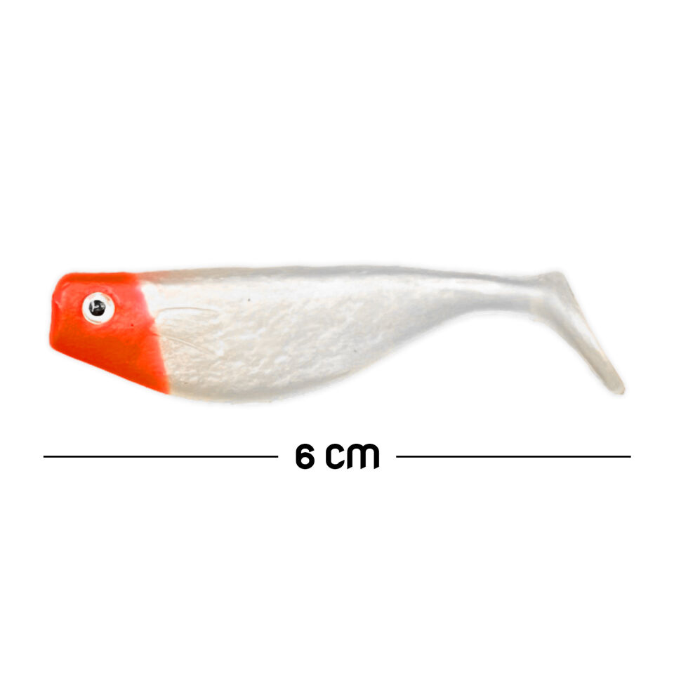 Silikon Balık Yem - DFT - 6cm - Kırmızı/Beyaz (141-3017) - 5'li Paket