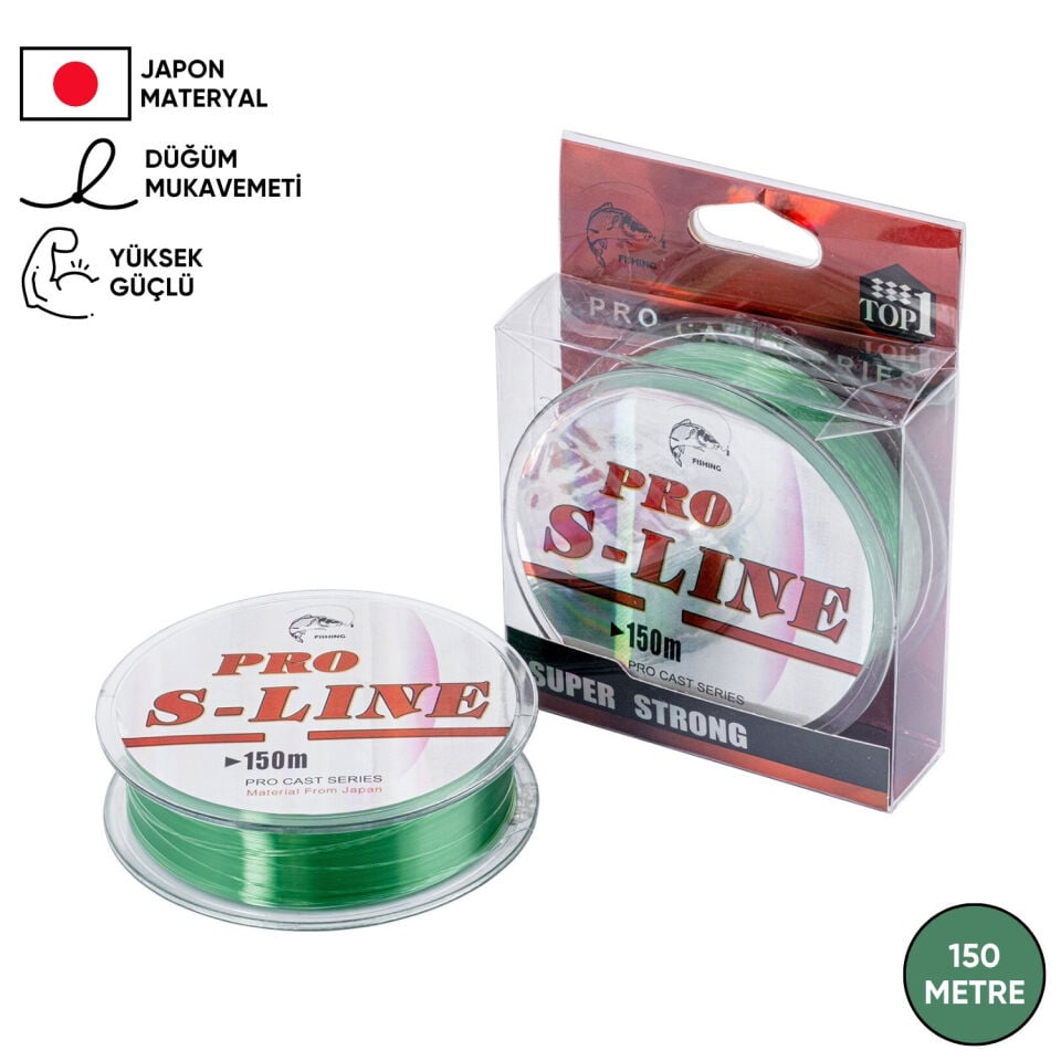 Yeşil Olta Misinası - Japon Materyal - 150 Metre - Pro S-Line - 0,50mm
