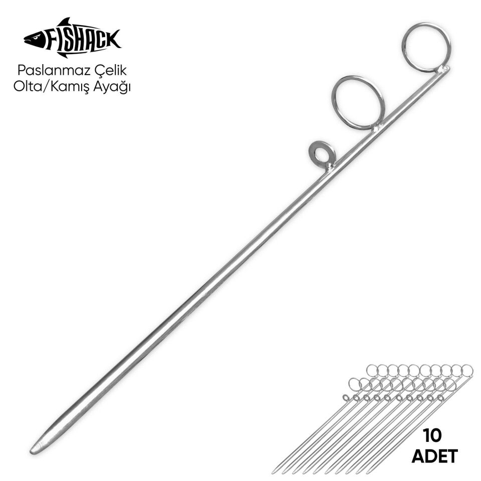 Olta Kamış Ayağı - Paslanmaz Çelik - Fishack - Galvaniz Kaplamalı - 10'lu