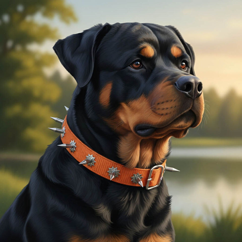 Dokuma Çivili Köpek Boyun Tasması - 4*70 cm - Siyah