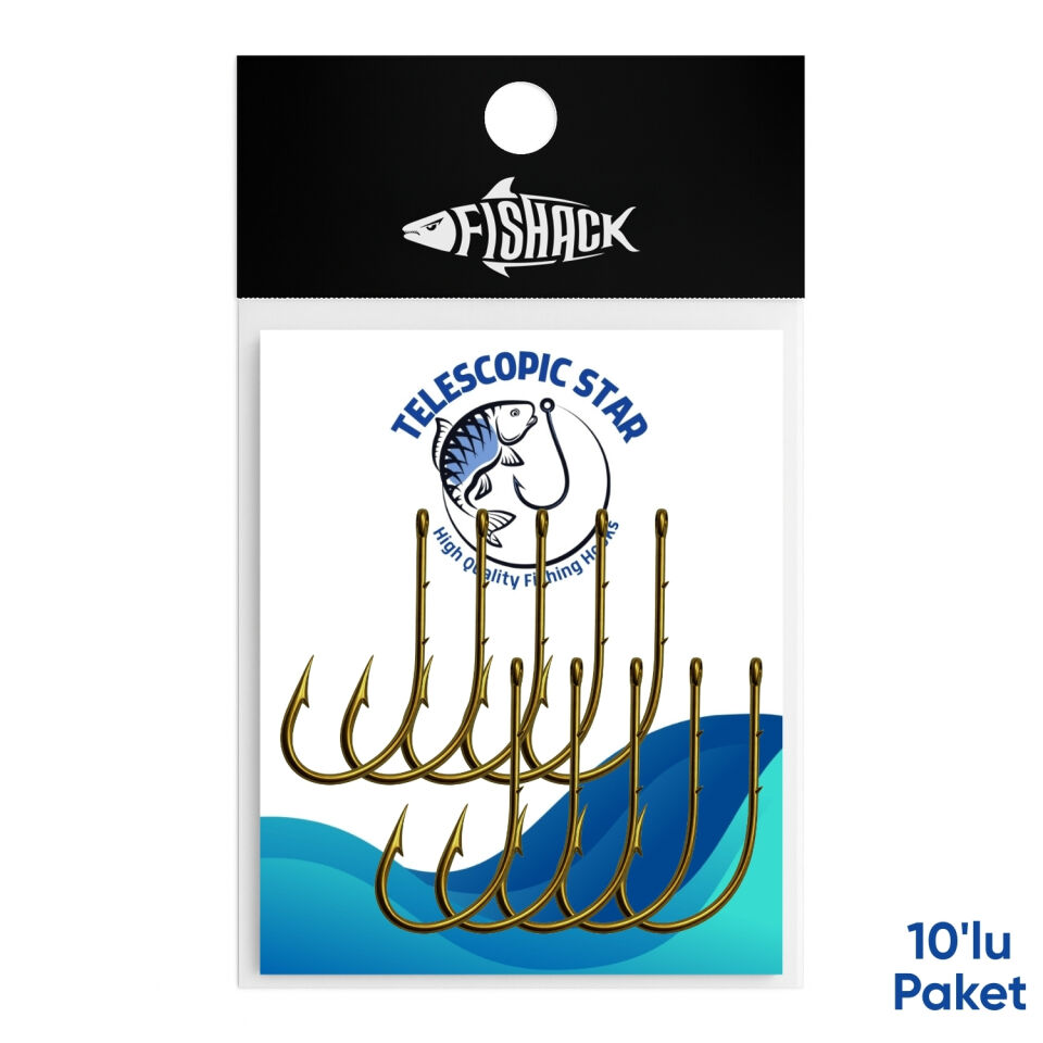 Olta İğnesi - Telescopic Star - Bronz - No: 5/0  (10'lu Paket)