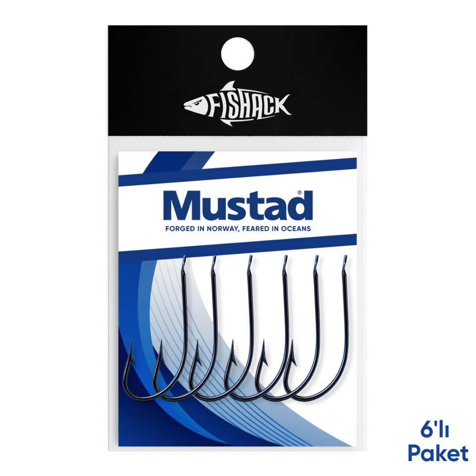 Olta İğnesi - Mustad - 2300 - Lacivert - No: 2  (6'lı Paket)