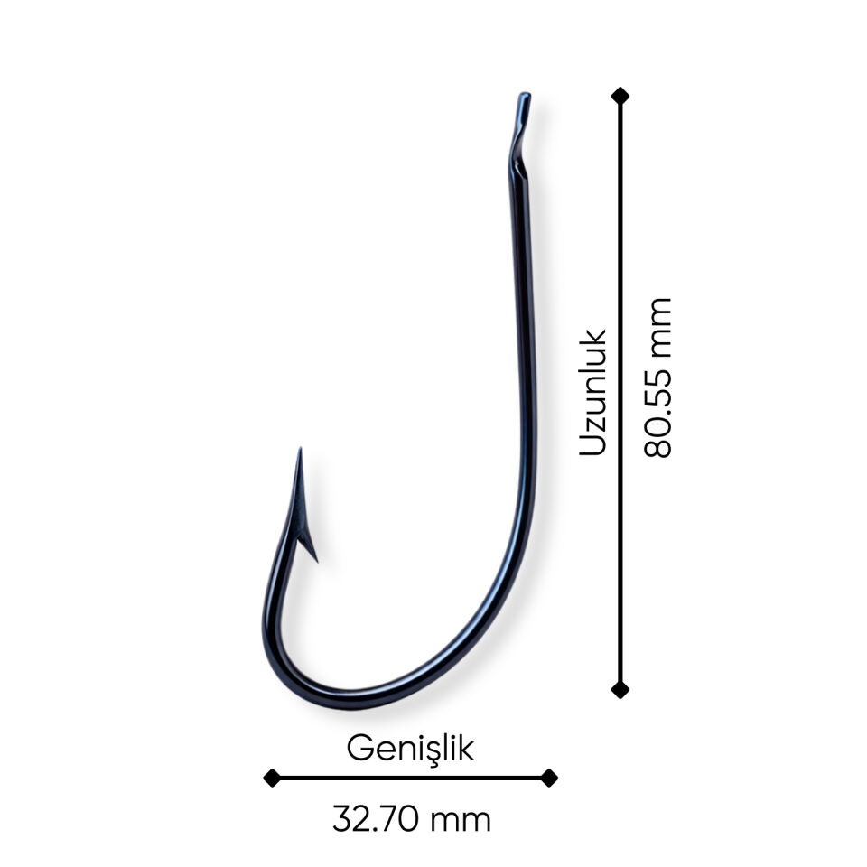 Olta İğnesi - Mustad - 2300 - Lacivert - No: 2  (6'lı Paket)