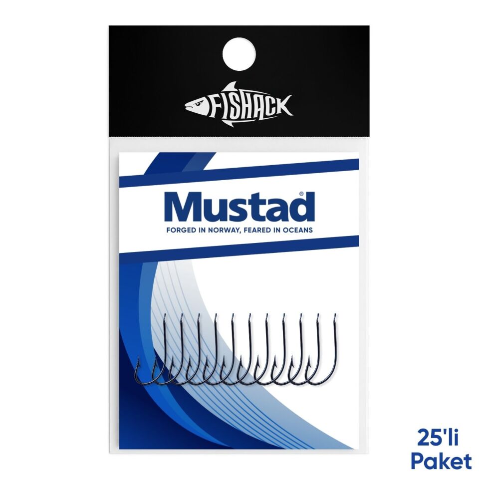 Olta İğnesi - Mustad - 2300 - Lacivert - No: 10  (25'li Paket)