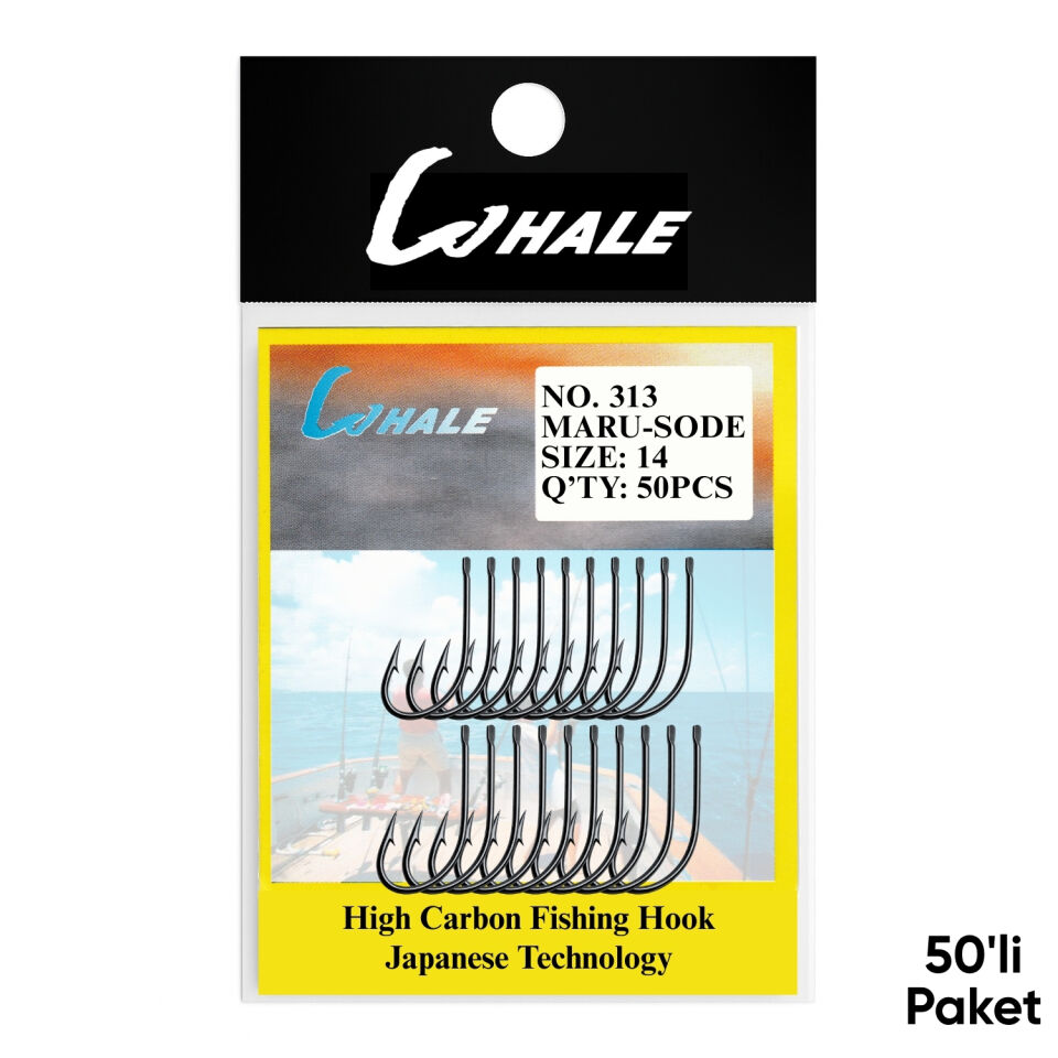 Olta İğnesi - Whale - Maru Sode - Nikel - No: 14  (50'li Paket)