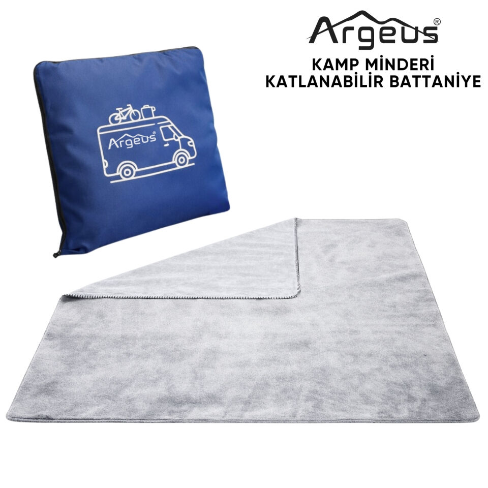 Kamp Minderi & Katlanabilir Polar Kamp Battaniyesi - Argeus - Mavi