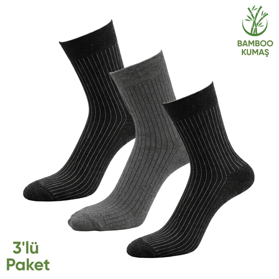 Bambu Erkek Soket Çorap - 3 Çift - Dikişsiz - Malta - 17671 - Set 1