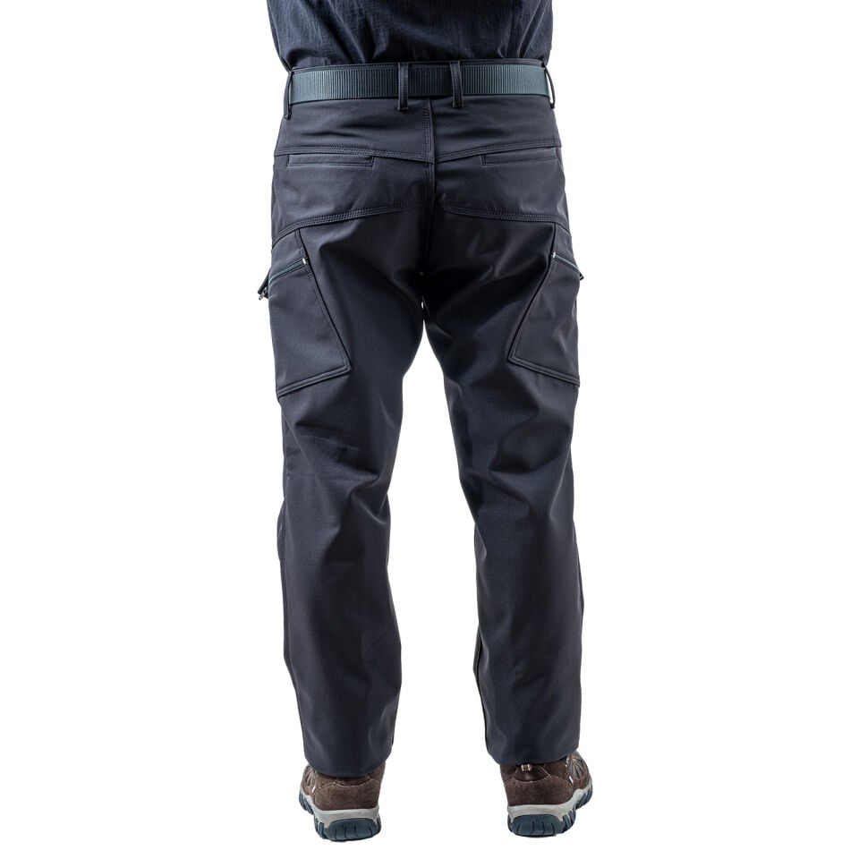 İçi Polarlı Softshell Pantolon - Su Rüzgar Geçirmez - Savage - Siyah