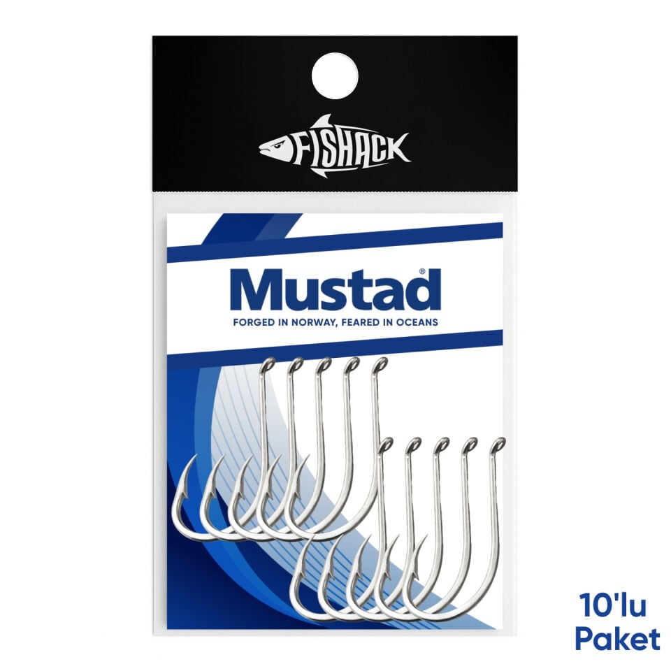 Olta İğnesi - Mustad - 92553 - Nikel - No: 5/0  (10'lu Paket)