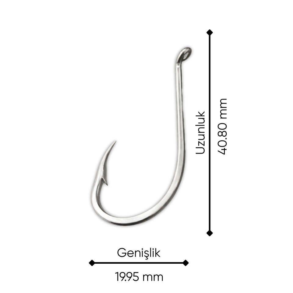 Olta İğnesi - Mustad - 92553 - Nikel - No: 5/0  (10'lu Paket)