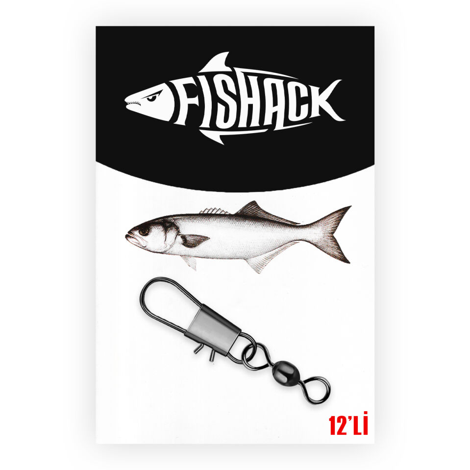 Fishack Paslanmaz Klipsli Fırdöndü Füme No: 9 12'li