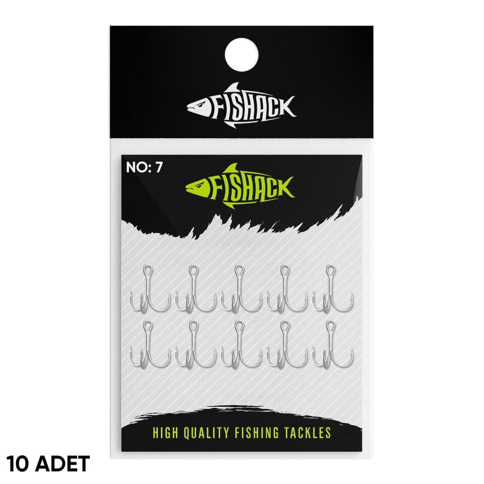 Üçlü İğne - Nikel Üçlü Kanca - Fishack 3210 - 10 Adet - No: 7