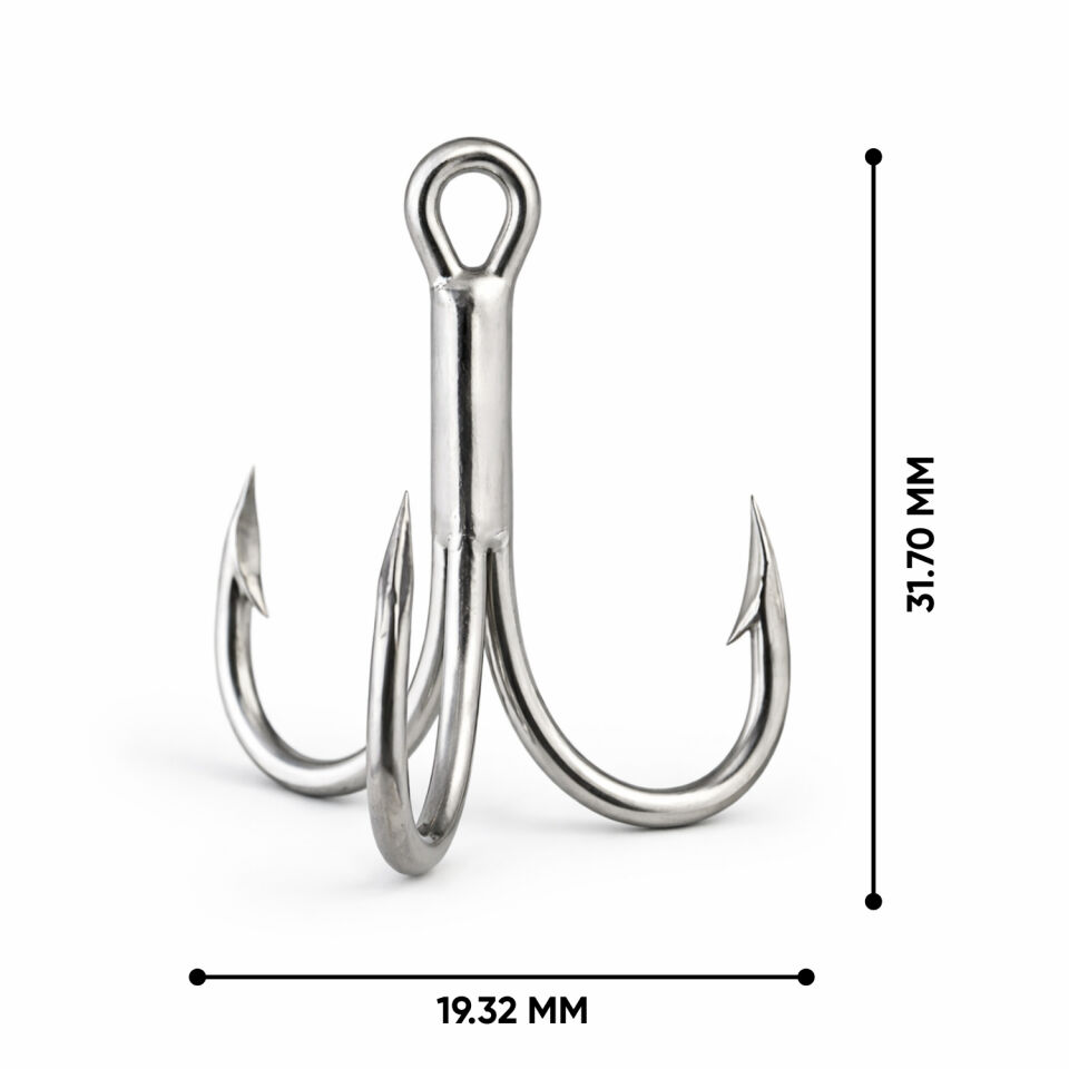 Üçlü İğne - Nikel Üçlü Kanca - Fishack 3210 - 5 Adet - No: 1/0