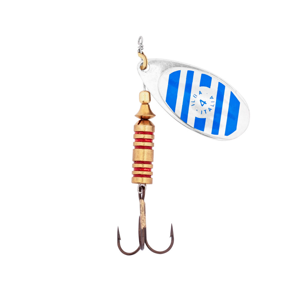 Alabalık Turna Döner Olta Kaşık - Ilba Zebra 21124 - Gümüş/Mavi - No:4