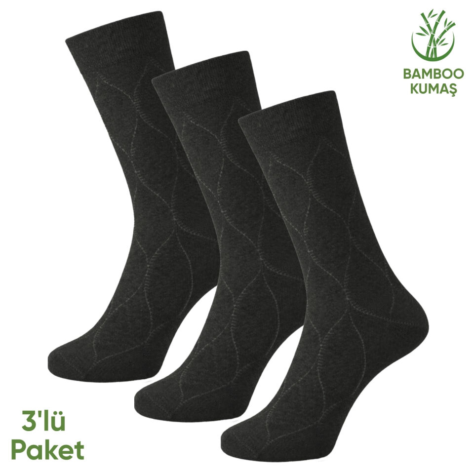 Bambu Erkek Soket Çorap - 3 Çift - Dikişsiz - Bakü - 17672 - Set 2