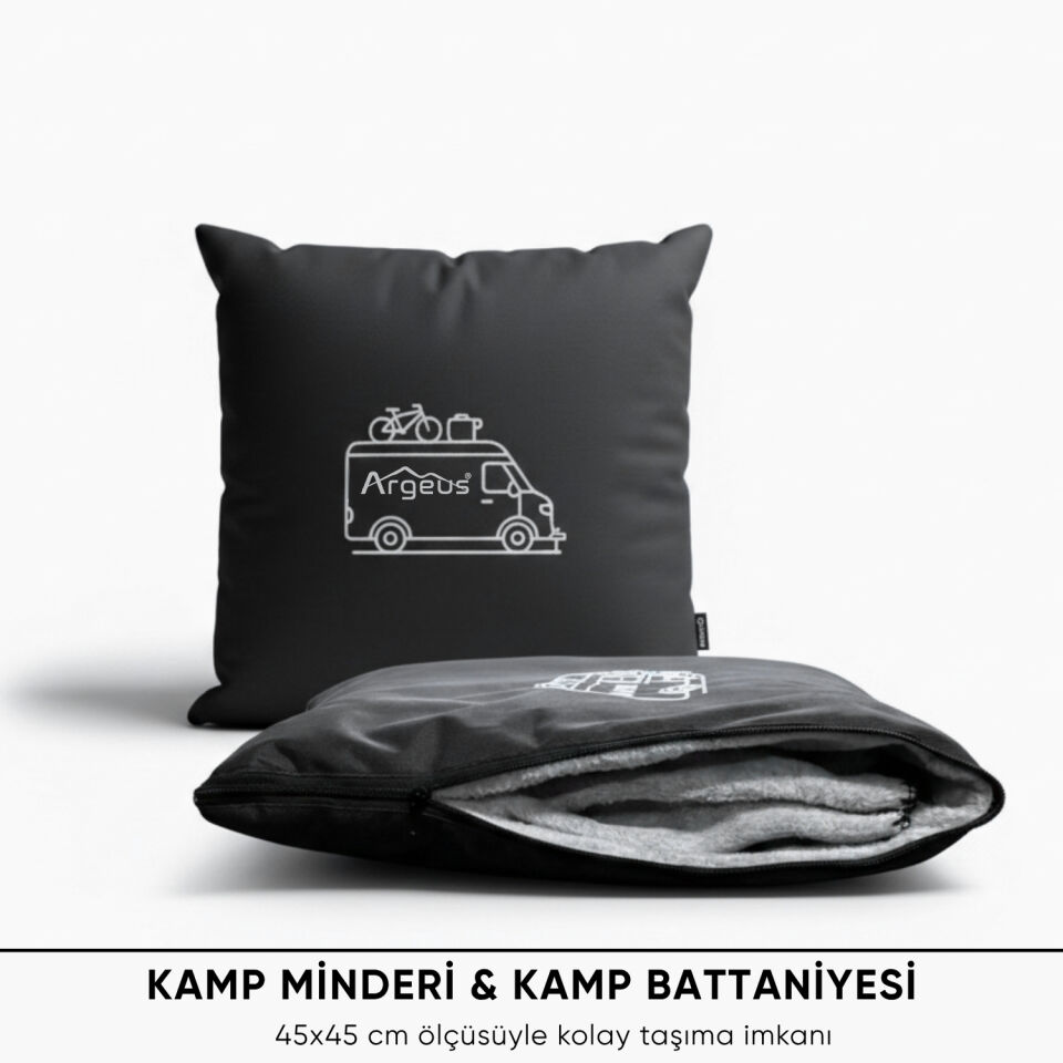 Kamp Minderi & Katlanabilir Polar Kamp Battaniyesi - Argeus - Siyah